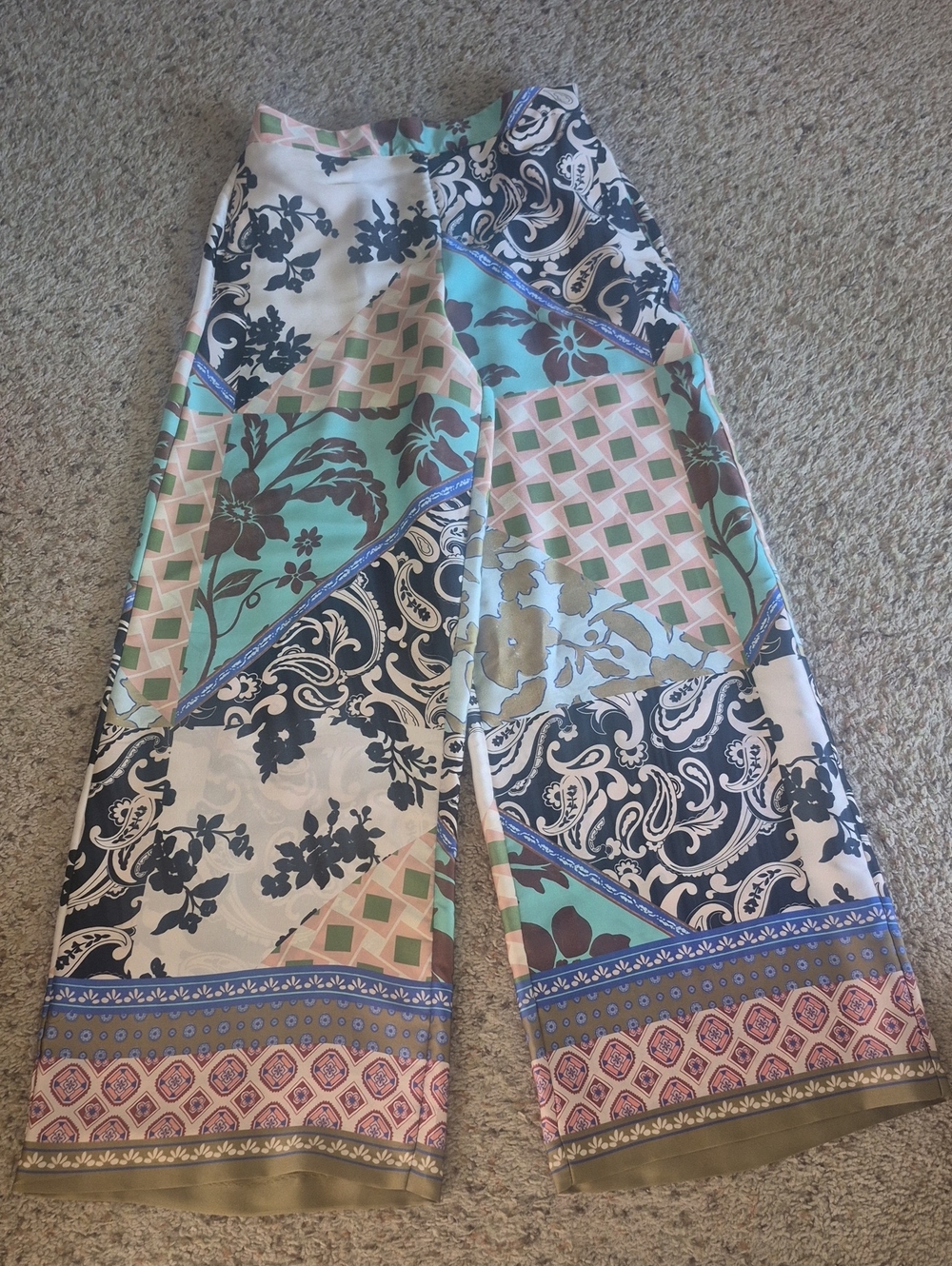 Women Wide-Leg Silk Palazzo Pants